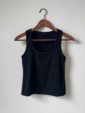 GU Classic Black Ribbed Tank Top